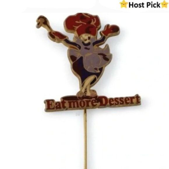 Vintage Jewelry - Vintage 2004 Red Hat Society "Eat More Dessert" Stick Pin